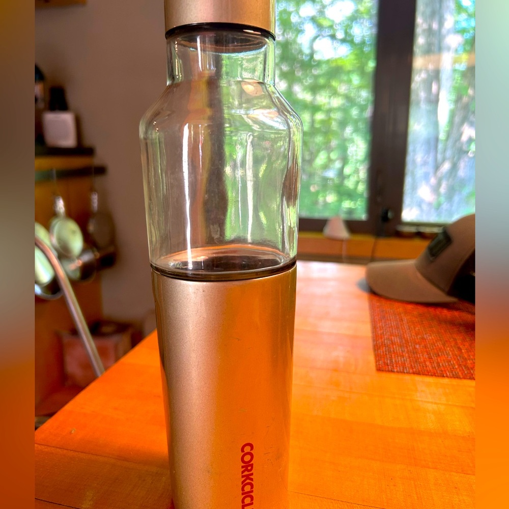 Corkcicle Gold and Clear Bottle